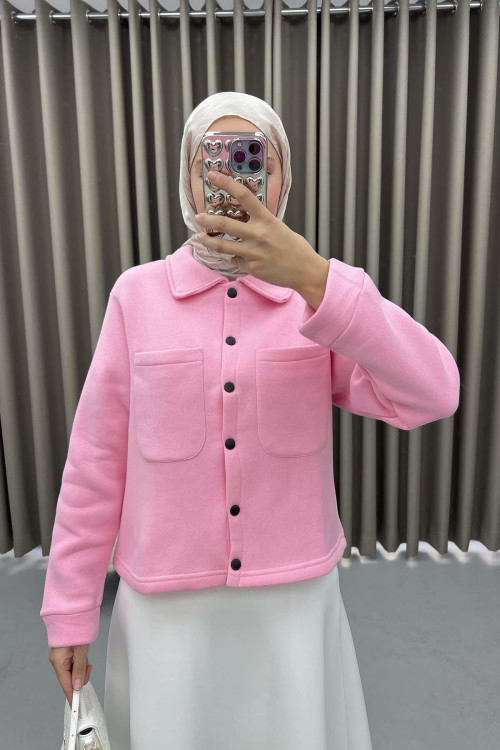 Triple Thread Snap Sweatshirt Pink