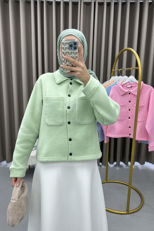 Triple Thread Snap Sweatshirt Aqua Green