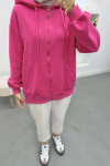 Three Thread Hooded Sweatshirt Fuchsia