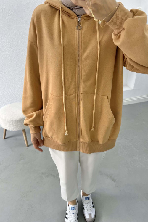 Three Thread Hooded Sweatshirt LATTE