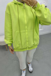 Three Thread Hooded Sweatshirt Neon Green