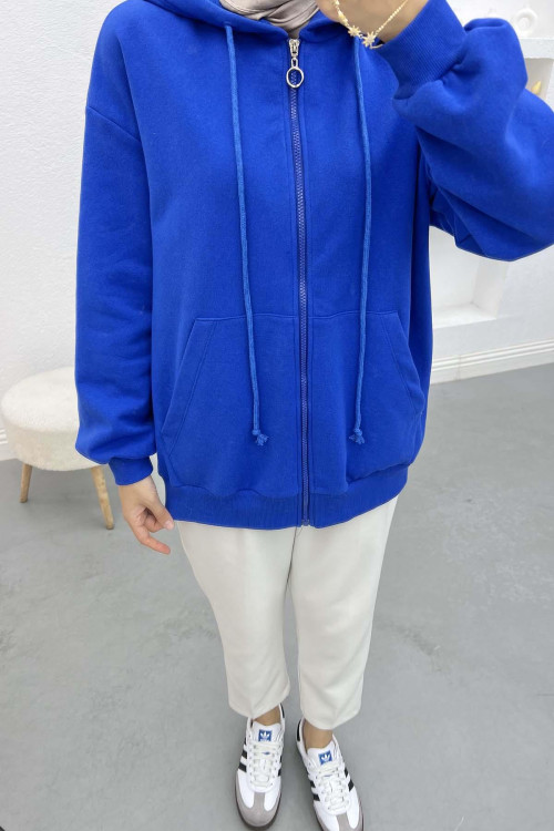 Three Thread Hooded Sweatshirt Saxe Blue