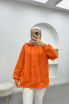 Three Thread Hooded Sweatshirt Orange