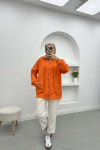 Three Thread Hooded Sweatshirt Orange