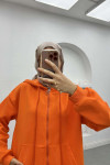 Three Thread Hooded Sweatshirt Orange