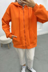 Three Thread Hooded Sweatshirt Orange