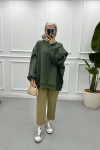 Three Thread Oversize Sweatshirt Khaki