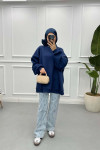 Three Thread Oversize Sweatshirt Navy Blue