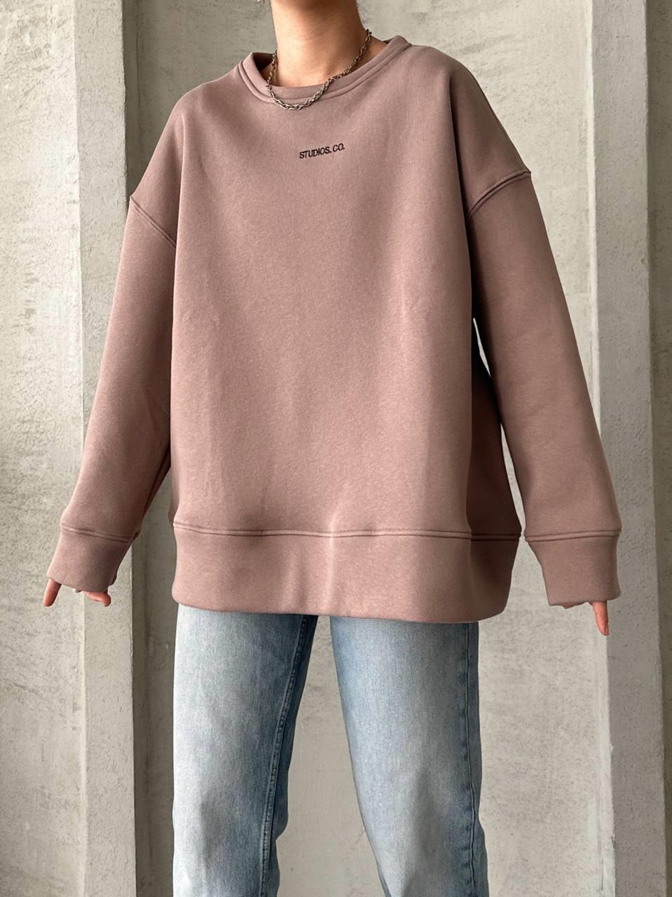 Three Thread Printed Oversize Sweatshirt Mink