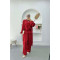 Three Piece Satin Suit Claret Red