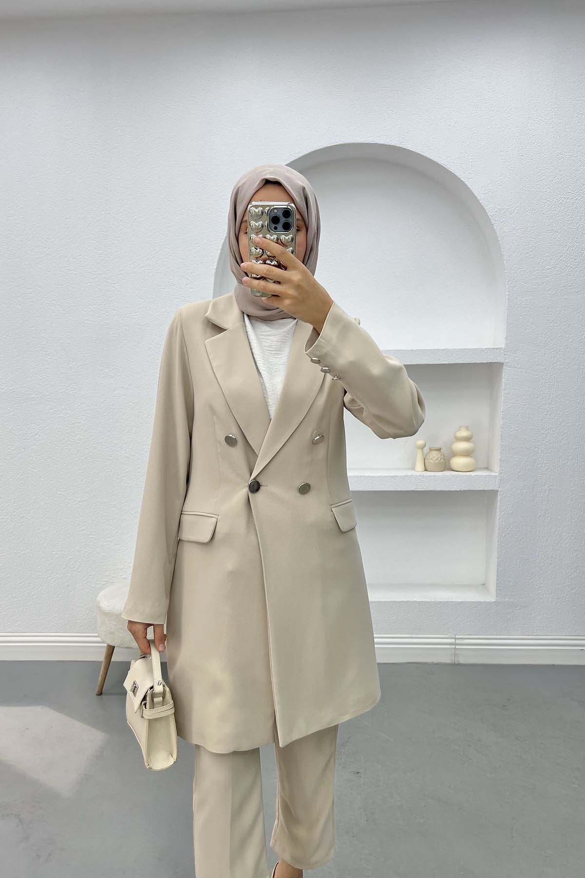 Long Jacket Set Beige