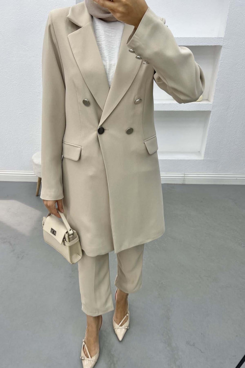 Long Jacket Set Beige