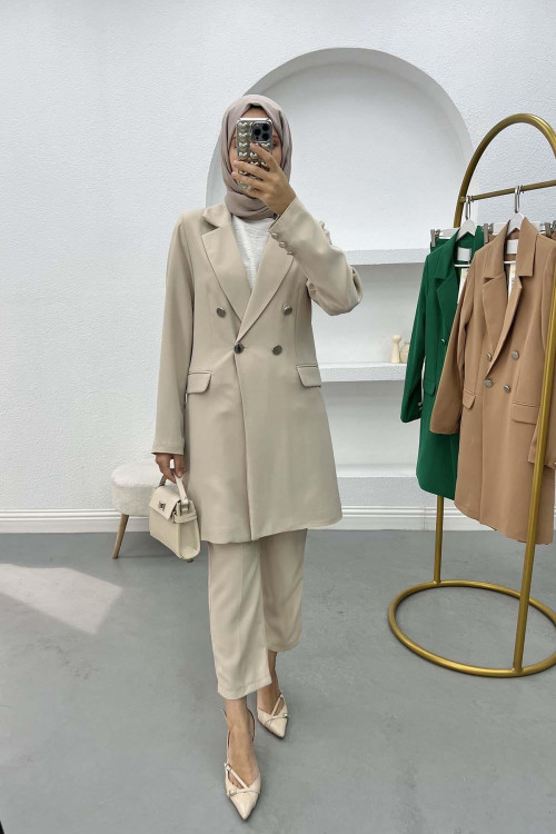 Long Jacket Set Beige