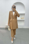 Long Jacket Suit Milky Coffee