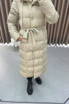 Long Puffer Jacket Beige