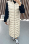 Long Puffer Vest Beige