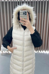 Long Puffer Vest Beige