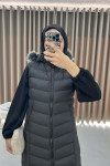 Long Puffer Vest Black