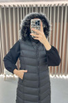 Long Puffer Vest Black