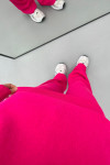 V Neck Trouser Suit Fuchsia