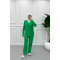 V Neck Trouser Suit Green