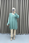 V Neck Tunic Aqua Green