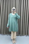 V Neck Tunic Aqua Green