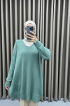 V Neck Tunic Aqua Green