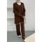 V-Neck Knitwear Suit Bitter Brown