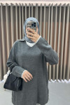 V-Neck Knitwear Suit Dark-Grey