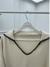 V-Neck Knitwear Suit Cream