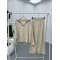 V-Neck Knitwear Suit Cream