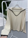 V-Neck Knitwear Suit Cream