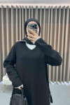 V-Neck Knitwear Suit Black