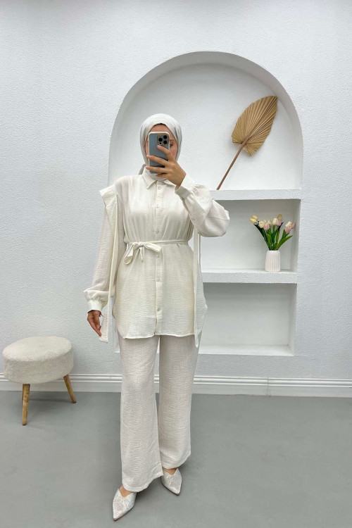 Viral Linen Set Cream