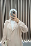 Viral Shiny Kimono Set Beige