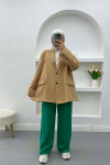 Viscose Linen Trousers Green