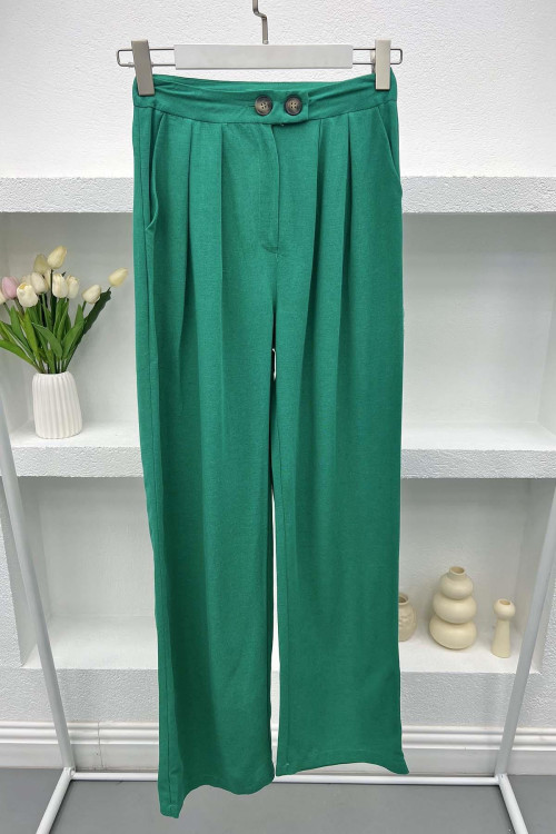 Viscose Linen Trousers Green