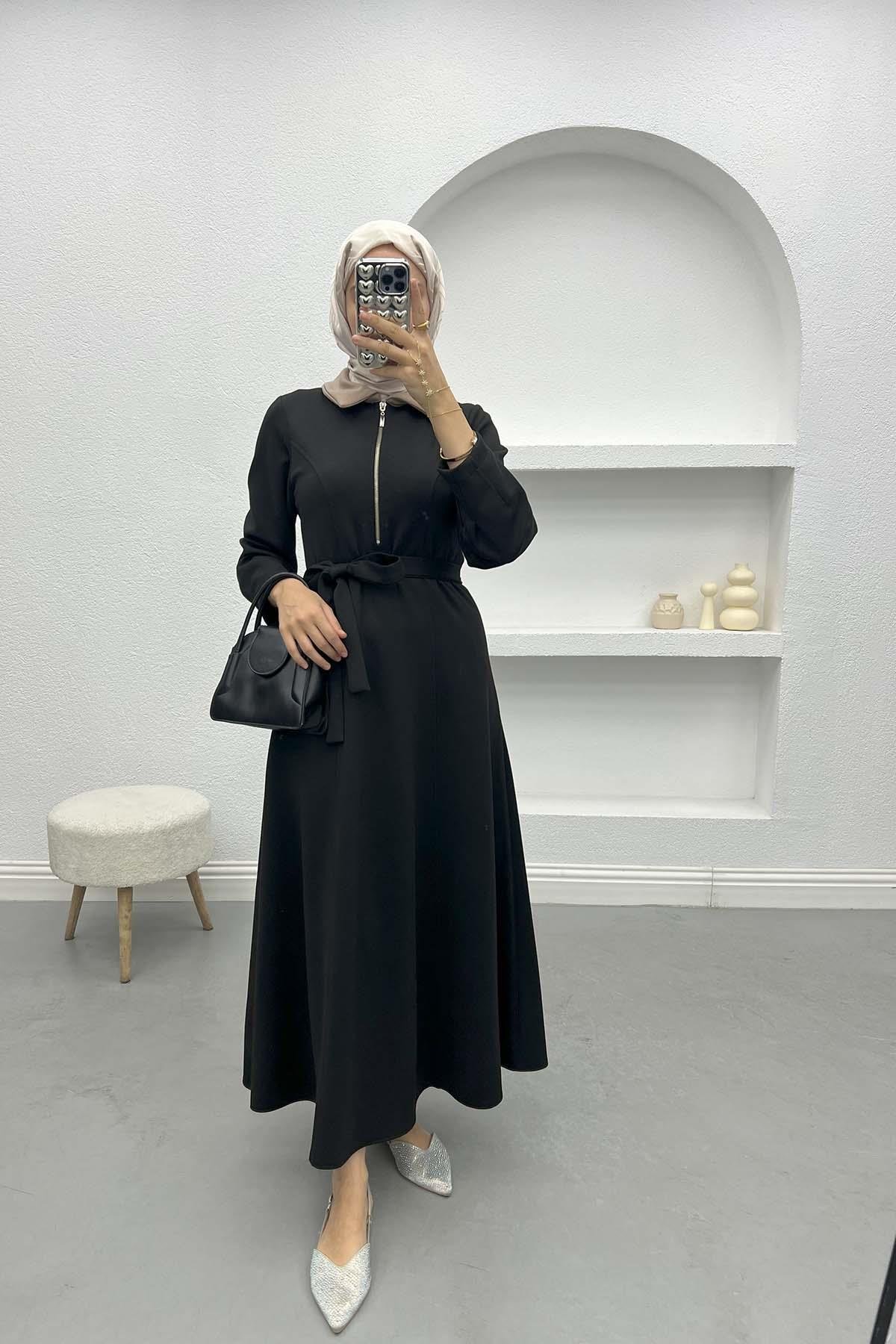 Oysho Dress with Collar Detail Black