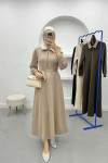 Oysho Dress with Collar Detail, Milky Coffee