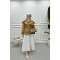 Collar Detailed Trench Coat Milky Coffee