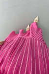 Button-down Striped Dress Pink