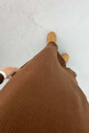 Button-down Collar Knit Dress Brown