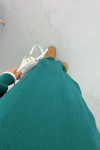 Button-down Collar Knit Dress Emerald Green