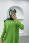 Button-down Collar Knitwear Suit Green