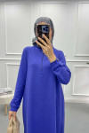 Collar Zipper Tunic Purple