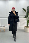 Fur Collar Coat Black