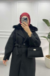 Fur Collar Coat Black