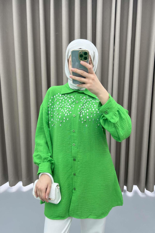 Stone Collar Shirt Green