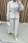 Parachute Suit Gray with Collar Stone